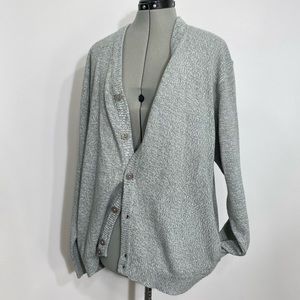 Vintage Preppy Cardigan M Pockets Grey Heather Long Button Down Letterman Style